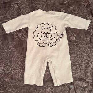 Cream Lion Baby Onesie